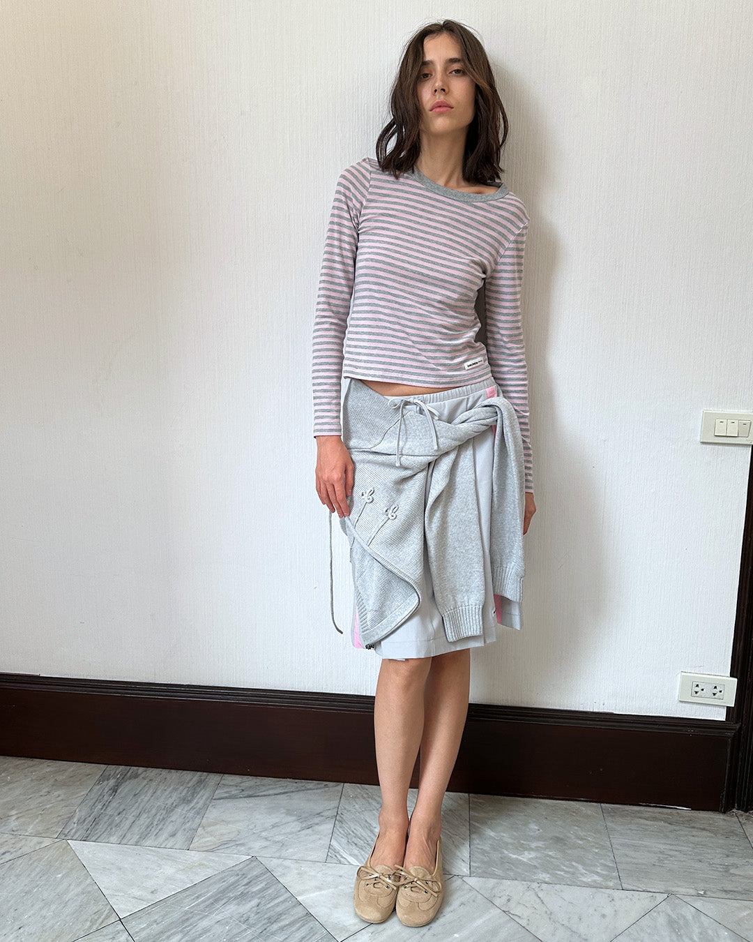 Emma Long Sleeve Tee (Thin Stripe)